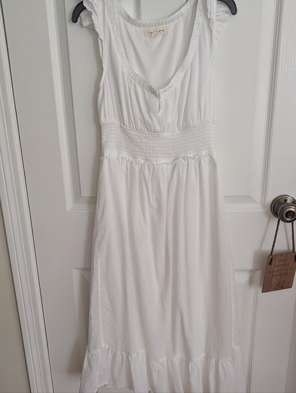 Kingston White Maxi Dress with Smocked Waist